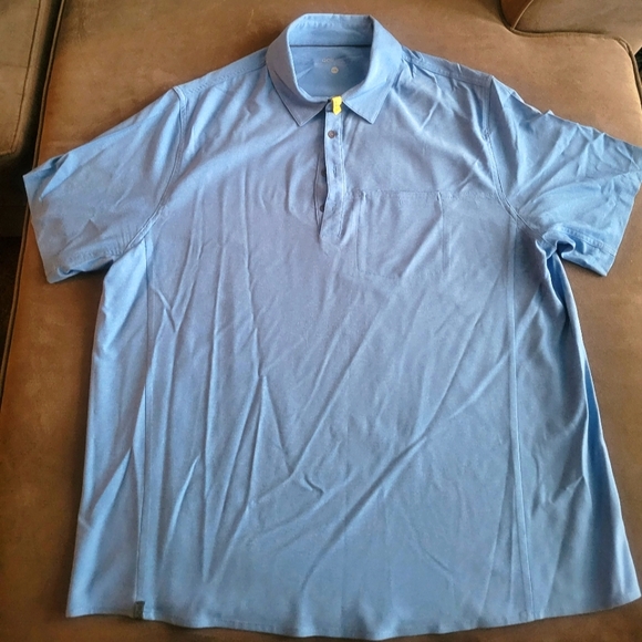 QOR Men’s XXL Polo 1/4 Zip Up Zipper Pocket Light Blue Soft Shirt - Picture 1 of 4